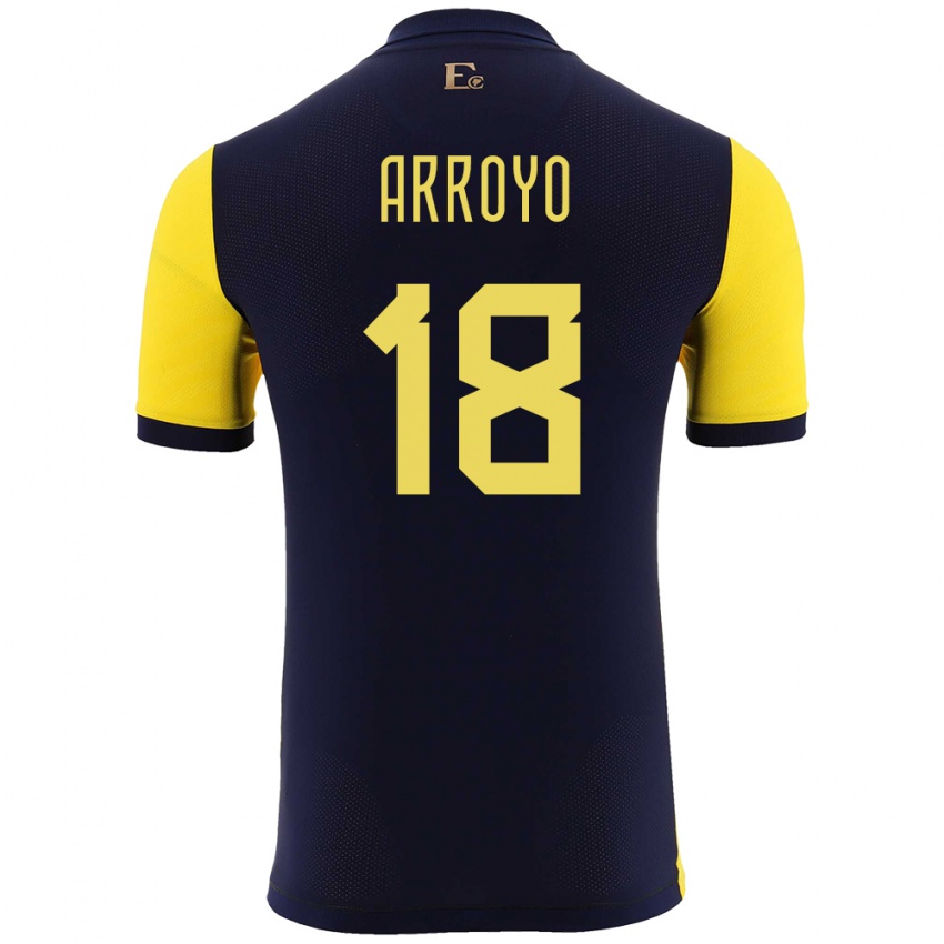 Gyermek Ecuador Jean Arroyo #18 Sárga Hazai Jersey 24-26 Mez Póló Ing