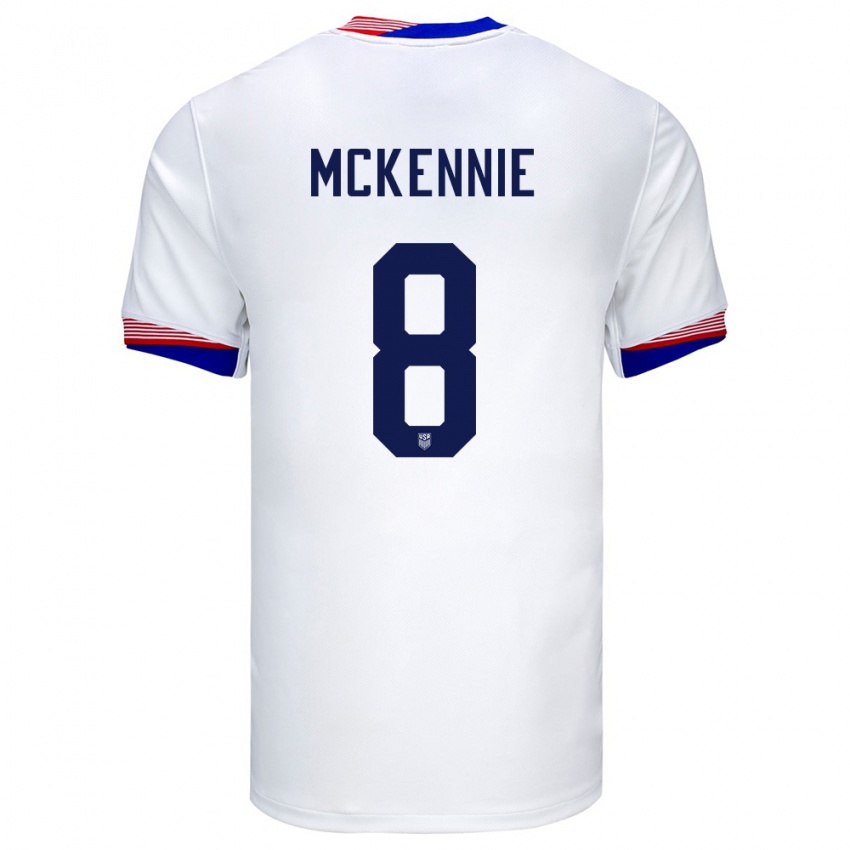 Gyermek Egyesült Államok Weston Mckennie #8 Fehér Hazai Jersey 24-26 Mez Póló Ing