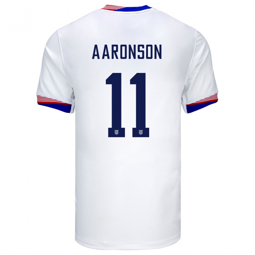 Gyermek Egyesült Államok Brenden Aaronson #11 Fehér Hazai Jersey 24-26 Mez Póló Ing