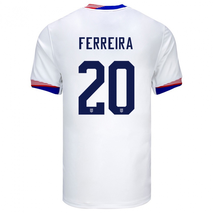 Gyermek Egyesült Államok Jesus Ferreira #20 Fehér Hazai Jersey 24-26 Mez Póló Ing