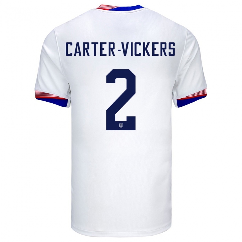 Gyermek Egyesült Államok Cameron Carter-Vickers #2 Fehér Hazai Jersey 24-26 Mez Póló Ing