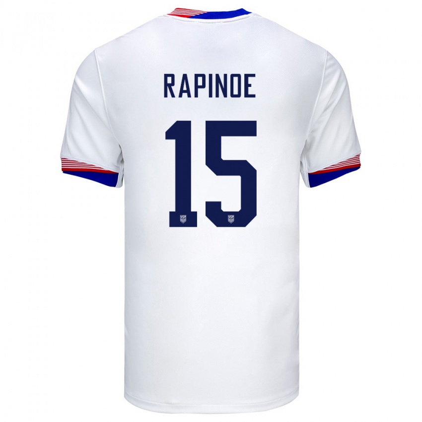 Gyermek Egyesült Államok Megan Rapinoe #15 Fehér Hazai Jersey 24-26 Mez Póló Ing