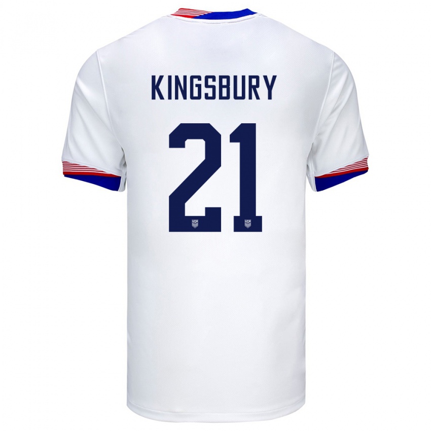 Gyermek Egyesült Államok Aubrey Kingsbury #21 Fehér Hazai Jersey 24-26 Mez Póló Ing