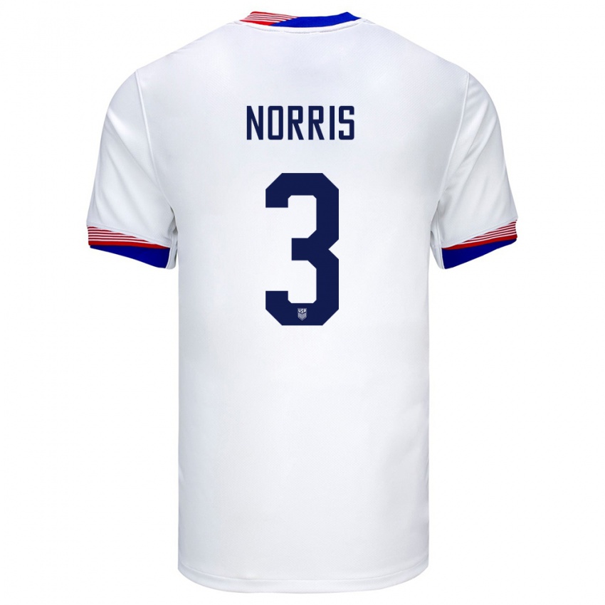 Gyermek Egyesült Államok Nolan Norris #3 Fehér Hazai Jersey 24-26 Mez Póló Ing