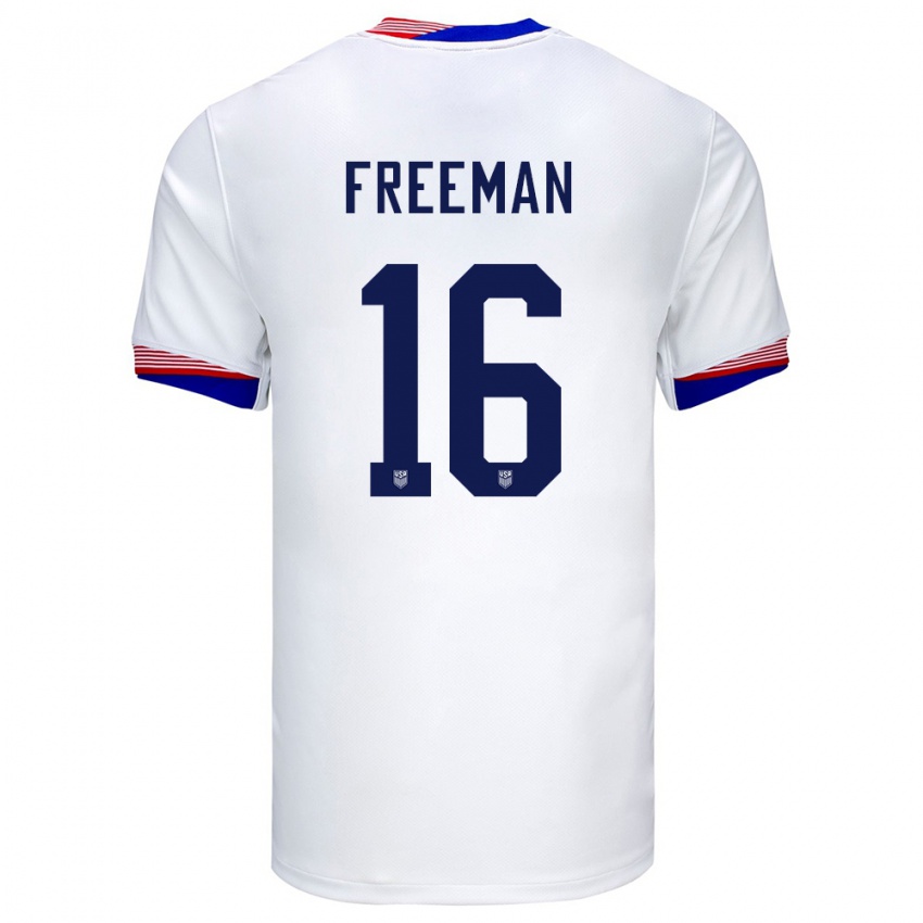 Gyermek Egyesült Államok Alex Freeman #16 Fehér Hazai Jersey 24-26 Mez Póló Ing