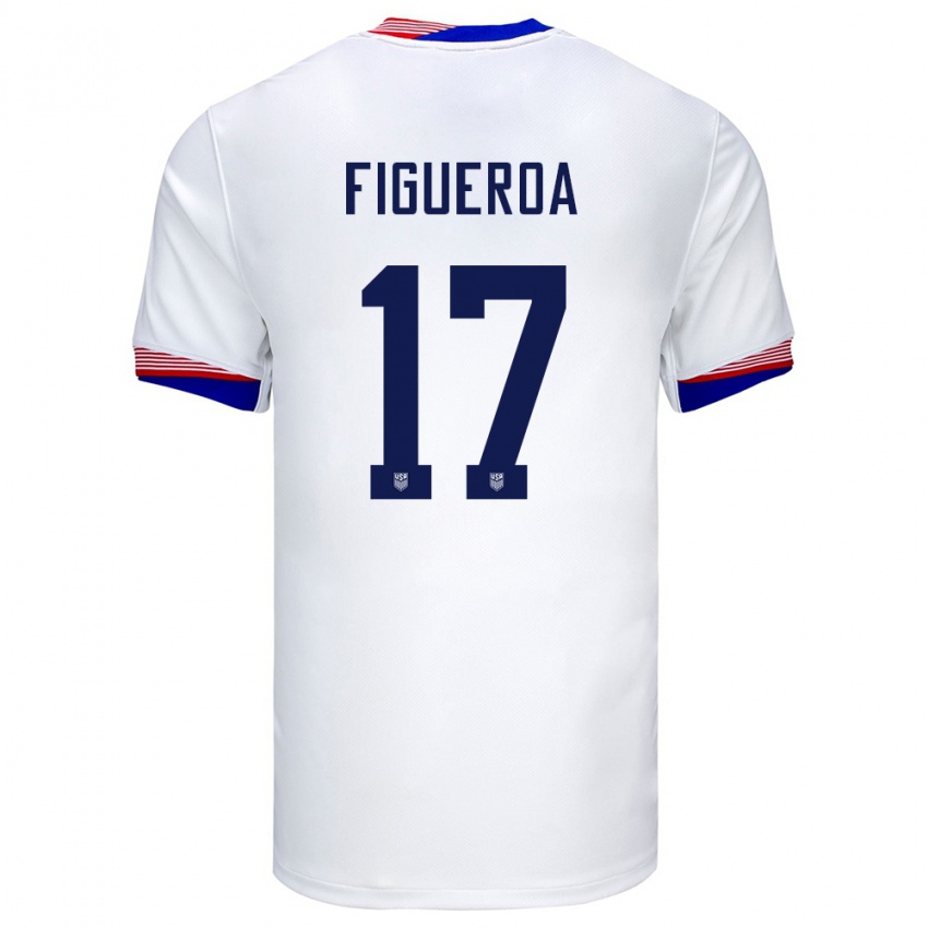 Gyermek Egyesült Államok Keyrol Figueroa #17 Fehér Hazai Jersey 24-26 Mez Póló Ing