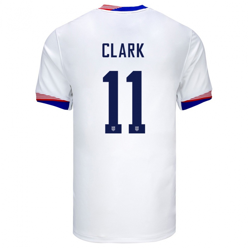 Gyermek Egyesült Államok Caden Clark #11 Fehér Hazai Jersey 24-26 Mez Póló Ing