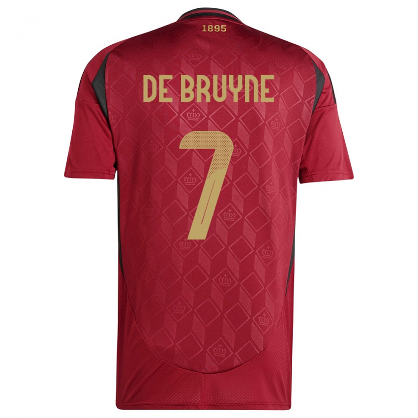 Gyermek Belgium Kevin De Bruyne #7 Burgundia Hazai Jersey 24-26 Mez Póló Ing