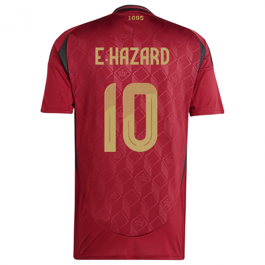 Gyermek Belgium Eden Hazard #10 Burgundia Hazai Jersey 24-26 Mez Póló Ing