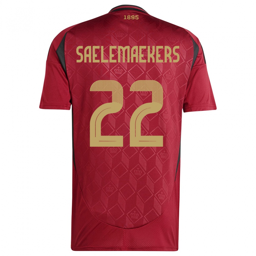 Gyermek Belgium Alexis Saelemaekers #22 Burgundia Hazai Jersey 24-26 Mez Póló Ing