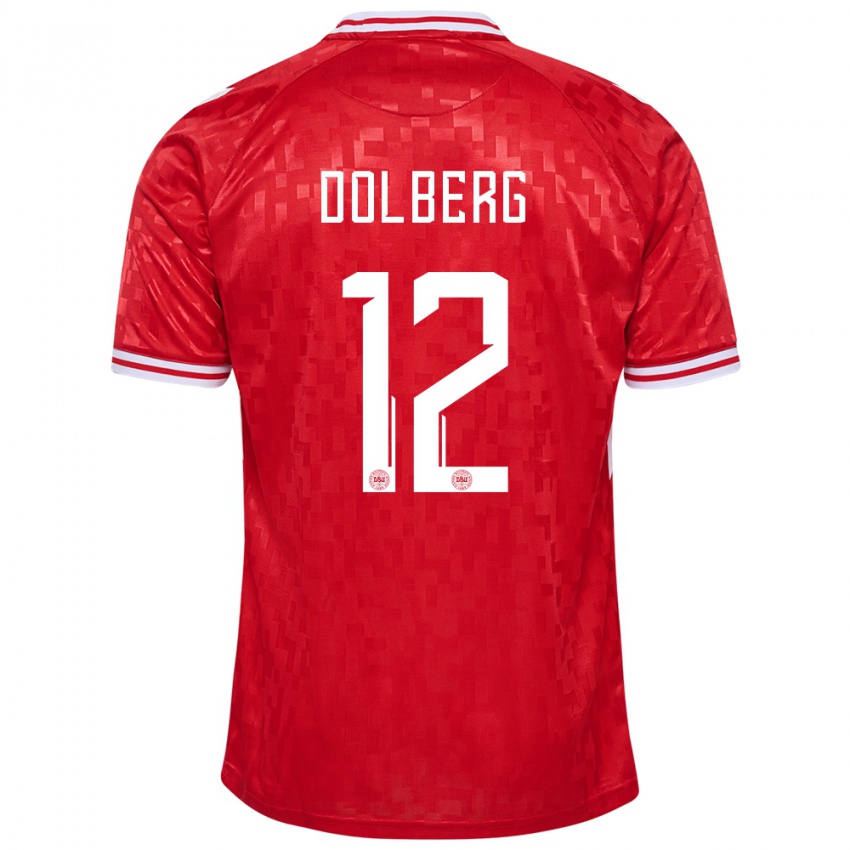 Gyermek Dánia Kasper Dolberg #12 Piros Hazai Jersey 24-26 Mez Póló Ing