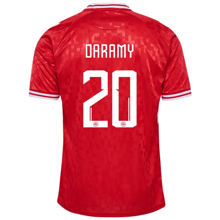 Gyermek Dánia Mohamed Daramy #20 Piros Hazai Jersey 24-26 Mez Póló Ing