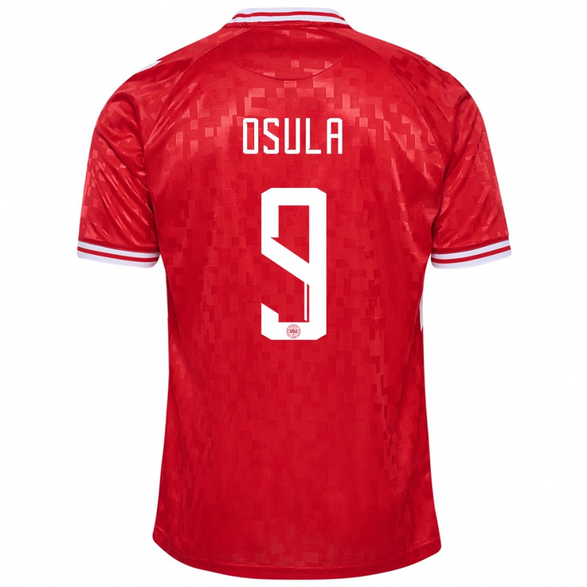 Gyermek Dánia William Osula #9 Piros Hazai Jersey 24-26 Mez Póló Ing