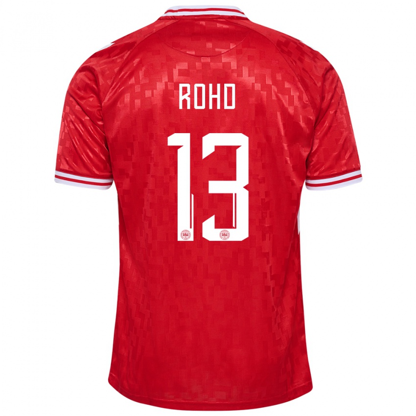 Gyermek Dánia Emil Rohd #13 Piros Hazai Jersey 24-26 Mez Póló Ing