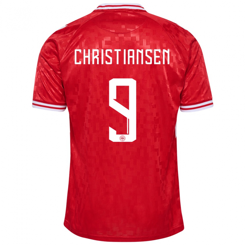 Gyermek Dánia Nanna Christiansen #9 Piros Hazai Jersey 24-26 Mez Póló Ing