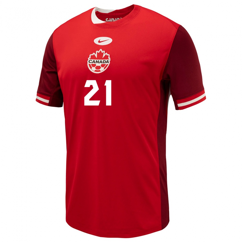 Gyermek Kanada Jade Rose #21 Piros Hazai Jersey 24-26 Mez Póló Ing