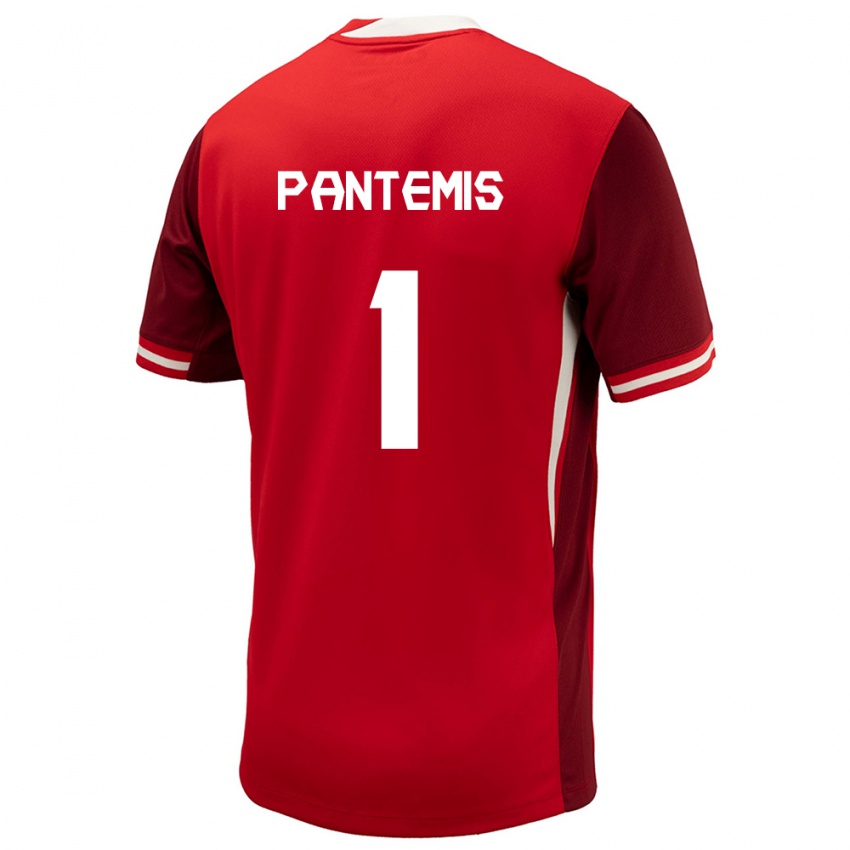 Gyermek Kanada James Pantemis #1 Piros Hazai Jersey 24-26 Mez Póló Ing