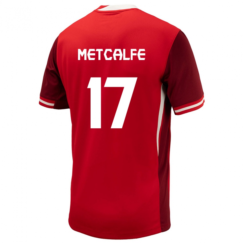 Gyermek Kanada Patrick Metcalfe #17 Piros Hazai Jersey 24-26 Mez Póló Ing