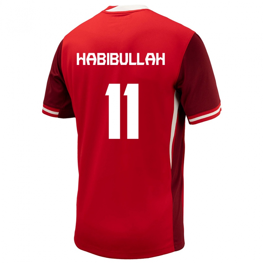 Gyermek Kanada Kamron Habibullah #11 Piros Hazai Jersey 24-26 Mez Póló Ing