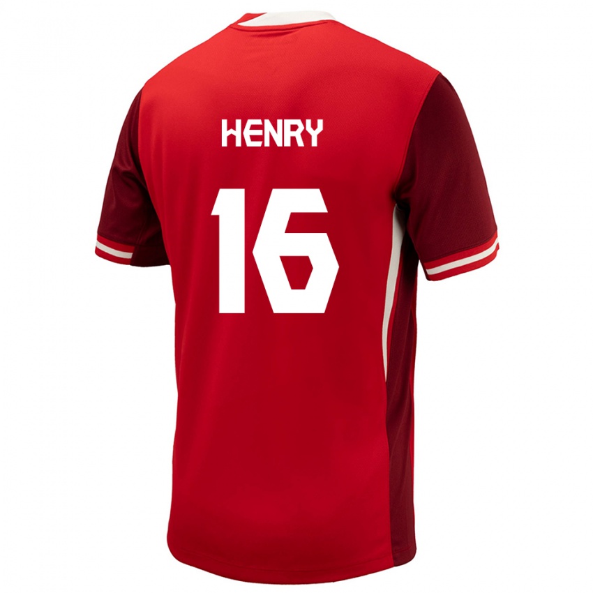 Gyermek Kanada Mael Henry #16 Piros Hazai Jersey 24-26 Mez Póló Ing