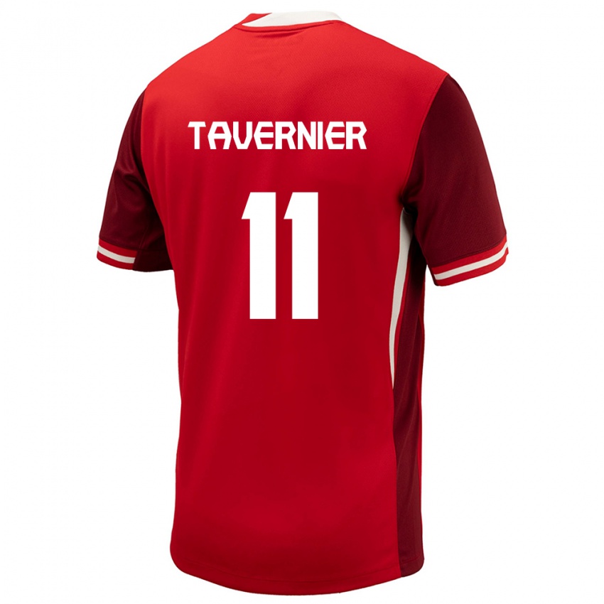 Gyermek Kanada Kevaughn Tavernier #11 Piros Hazai Jersey 24-26 Mez Póló Ing