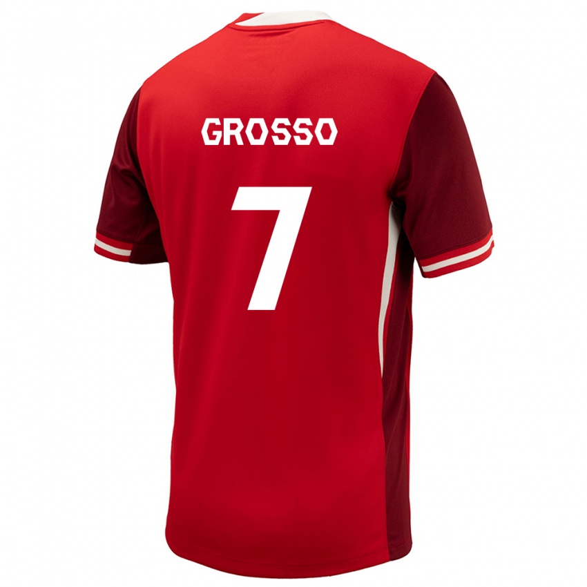 Gyermek Kanada Julia Grosso #7 Piros Hazai Jersey 24-26 Mez Póló Ing