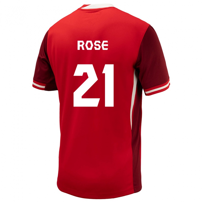 Gyermek Kanada Jade Rose #21 Piros Hazai Jersey 24-26 Mez Póló Ing