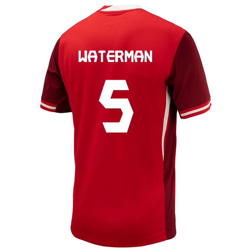 Gyermek Kanada Joel Waterman #5 Piros Hazai Jersey 24-26 Mez Póló Ing