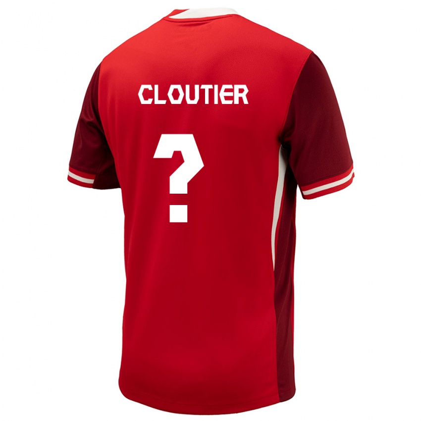 Gyermek Kanada Loic Cloutier #0 Piros Hazai Jersey 24-26 Mez Póló Ing