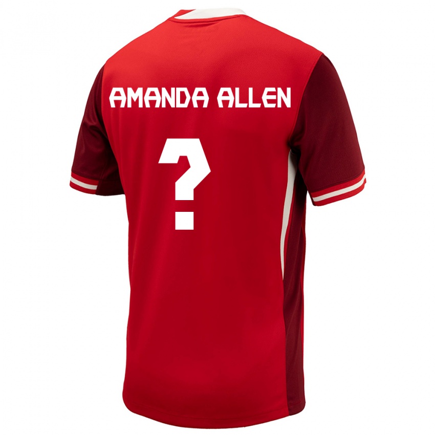 Gyermek Kanada Amanda Allen #0 Piros Hazai Jersey 24-26 Mez Póló Ing