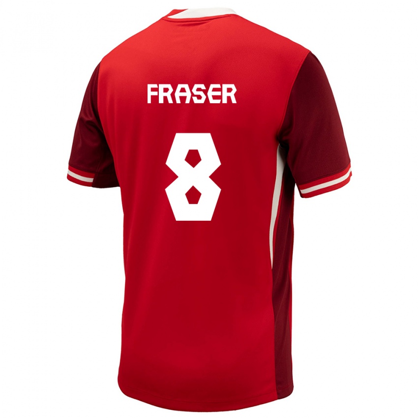 Gyermek Kanada Liam Fraser #8 Piros Hazai Jersey 24-26 Mez Póló Ing