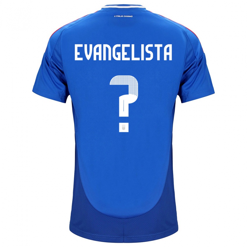 Gyermek Olaszország Edoardo Evangelista #0 Kék Hazai Jersey 24-26 Mez Póló Ing