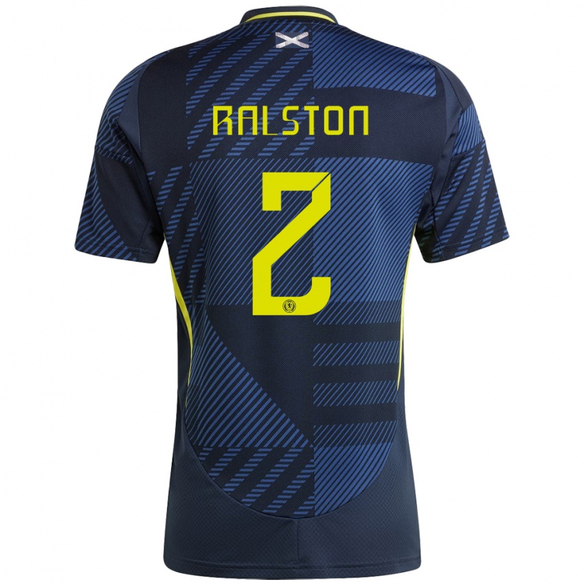 Gyermek Skócia Anthony Ralston #2 Sötétkék Hazai Jersey 24-26 Mez Póló Ing