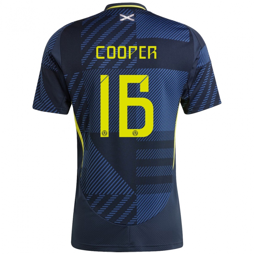 Gyermek Skócia Liam Cooper #16 Sötétkék Hazai Jersey 24-26 Mez Póló Ing