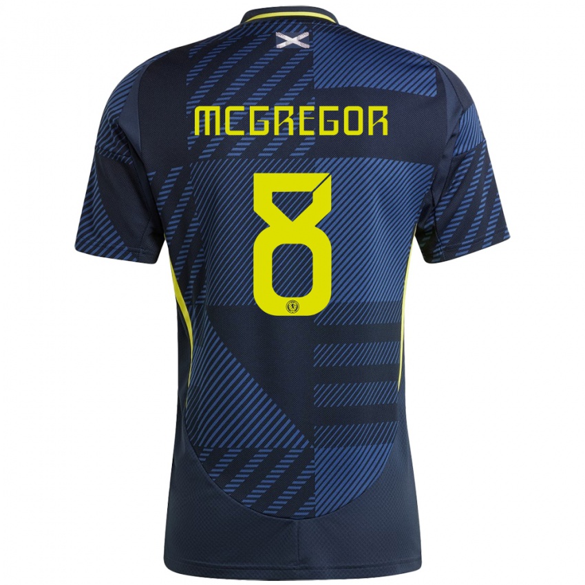 Gyermek Skócia Callum Mcgregor #8 Sötétkék Hazai Jersey 24-26 Mez Póló Ing