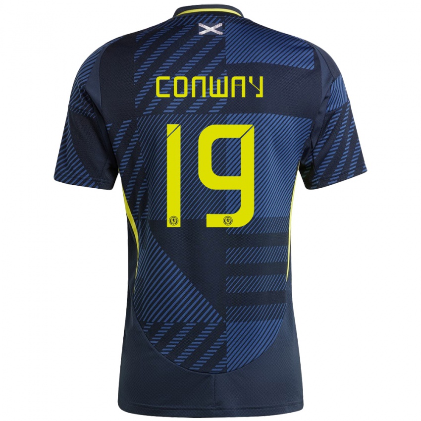 Gyermek Skócia Tommy Conway #19 Sötétkék Hazai Jersey 24-26 Mez Póló Ing