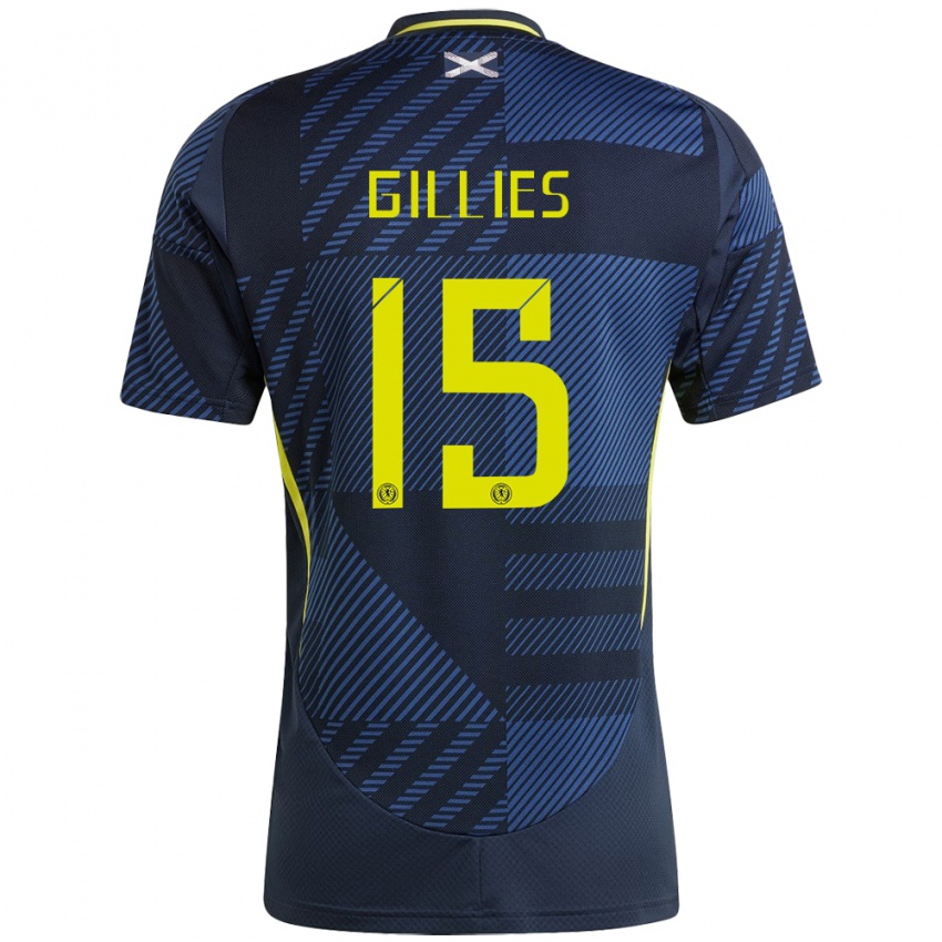 Gyermek Skócia Matthew Gillies #15 Sötétkék Hazai Jersey 24-26 Mez Póló Ing