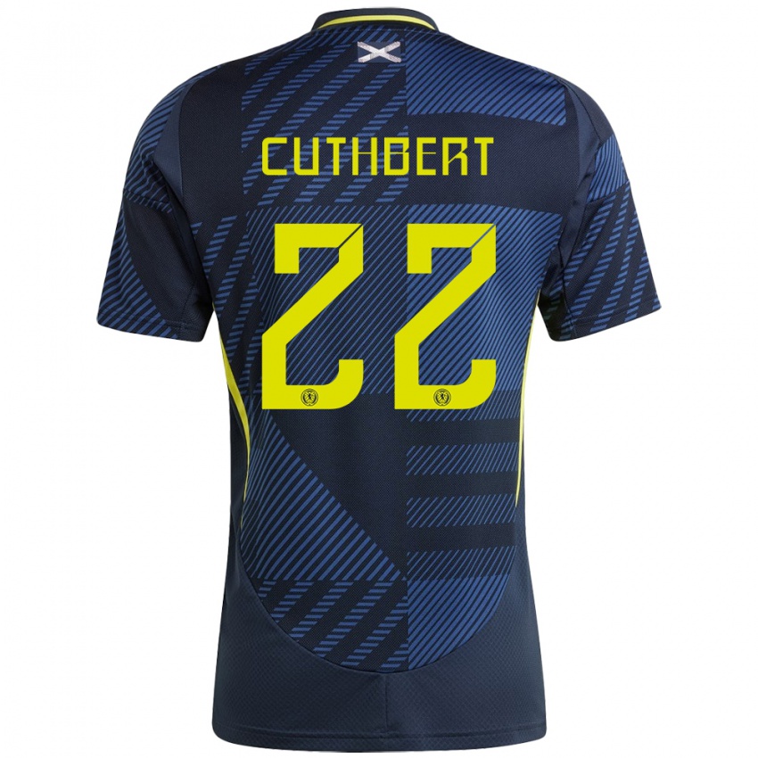 Gyermek Skócia Erin Cuthbert #22 Sötétkék Hazai Jersey 24-26 Mez Póló Ing