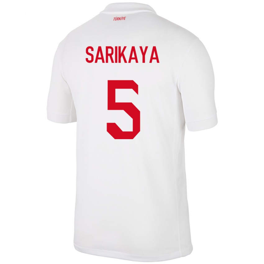 Gyermek Törökország Efe Sarıkaya #5 Fehér Hazai Jersey 24-26 Mez Póló Ing