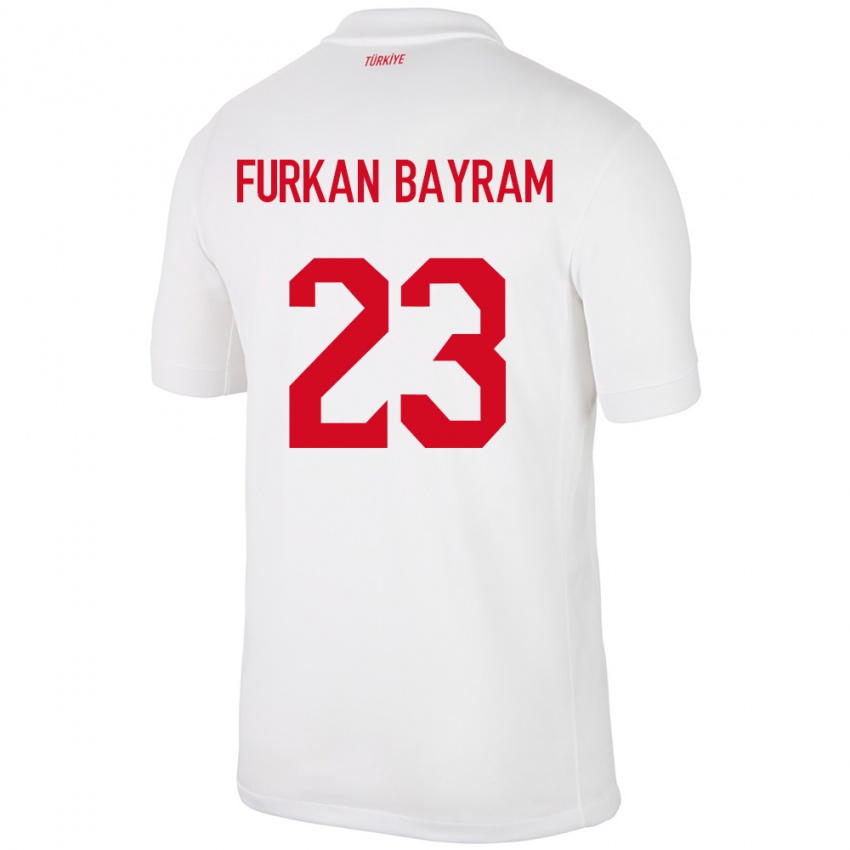 Gyermek Törökország Mert Furkan Bayram #23 Fehér Hazai Jersey 24-26 Mez Póló Ing