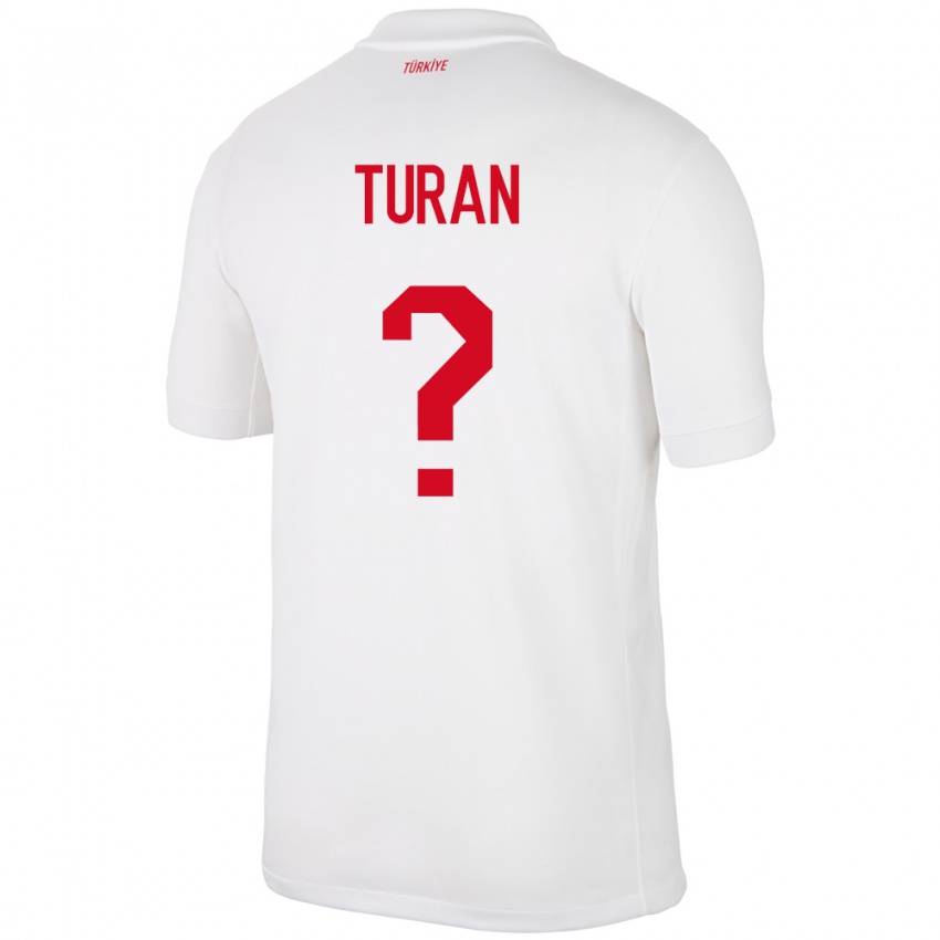 Gyermek Törökország Hasan Turan #0 Fehér Hazai Jersey 24-26 Mez Póló Ing