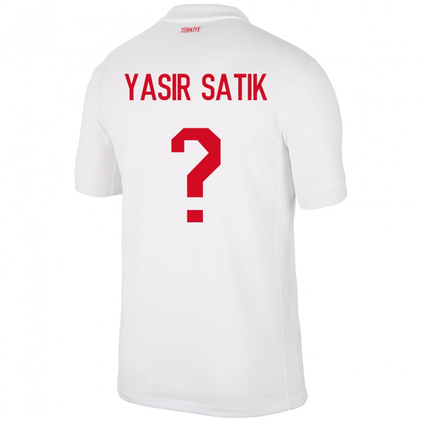 Gyermek Törökország Üveys Yasir Satık #0 Fehér Hazai Jersey 24-26 Mez Póló Ing