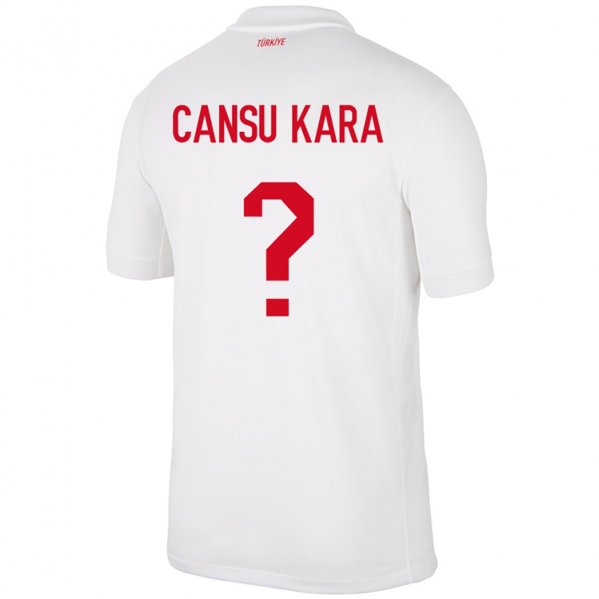 Gyermek Törökország İlayda Cansu Kara #0 Fehér Hazai Jersey 24-26 Mez Póló Ing