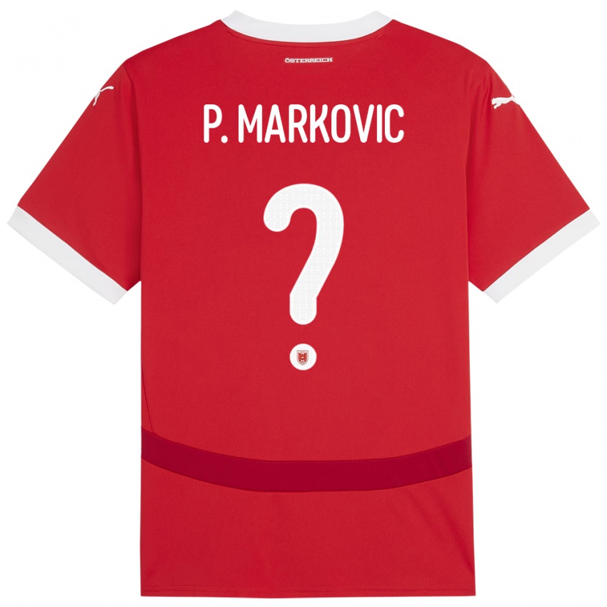 Gyermek Ausztria Petar Markovic #0 Piros Hazai Jersey 24-26 Mez Póló Ing