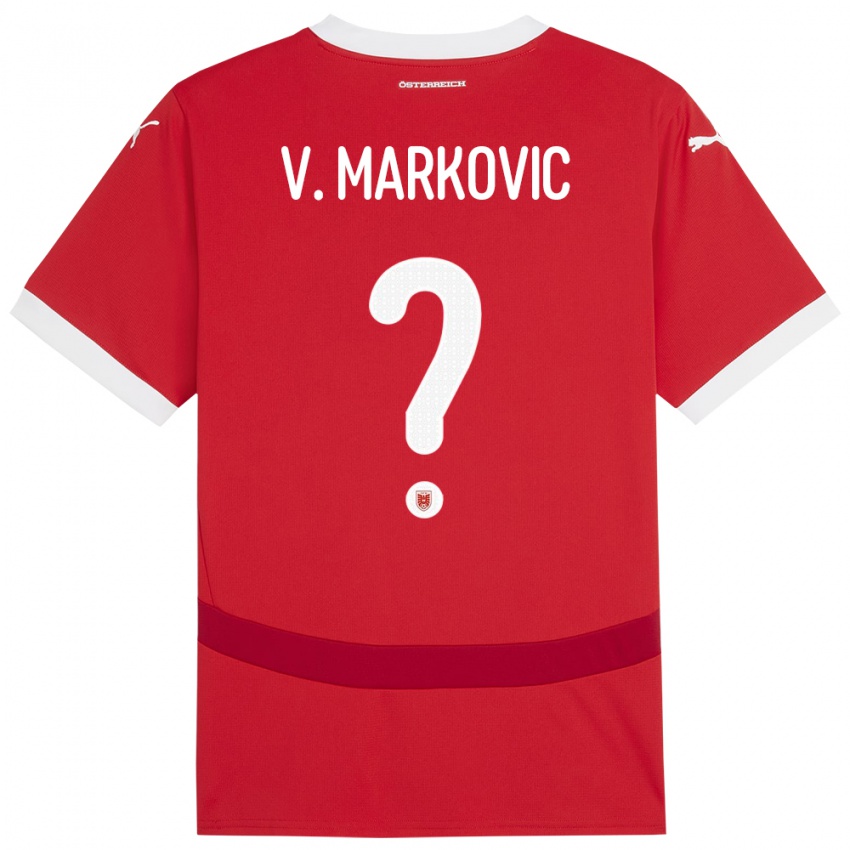 Gyermek Ausztria Vasilije Markovic #0 Piros Hazai Jersey 24-26 Mez Póló Ing