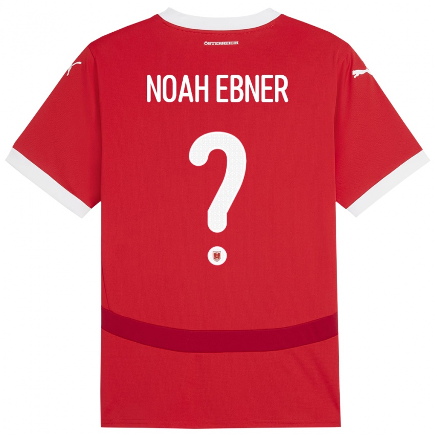 Gyermek Ausztria Noah Ebner #0 Piros Hazai Jersey 24-26 Mez Póló Ing