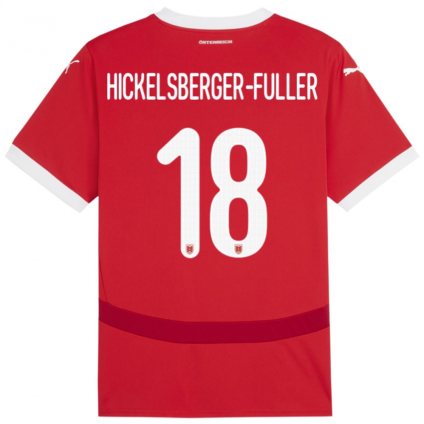 Gyermek Ausztria Julia Hickelsberger-Füller #18 Piros Hazai Jersey 24-26 Mez Póló Ing