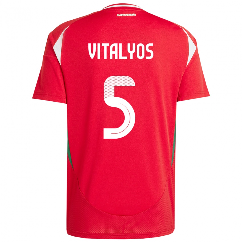 Gyermek Magyarország Viktor Vitályos #5 Piros Hazai Jersey 24-26 Mez Póló Ing