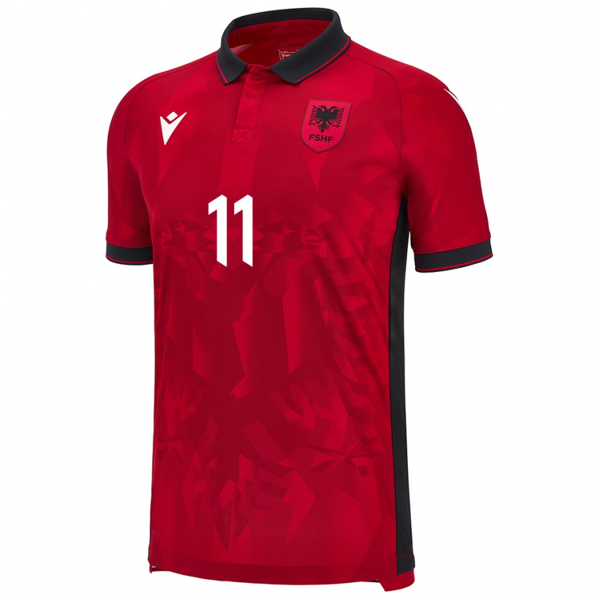 Gyermek Albania Megi Doçi #11 Piros Hazai Jersey 24-26 Mez Póló Ing