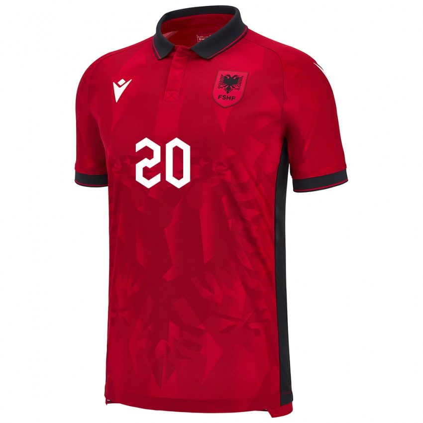 Gyermek Albania Kledi Marinaj #20 Piros Hazai Jersey 24-26 Mez Póló Ing